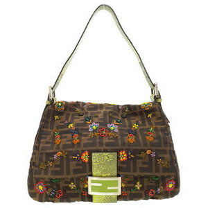 FENDI Beaded Zucca Mamma Bucket Shoulder Bag